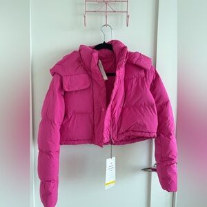NWT Lululemon Wunder Puff Super-Cropped Jacket - Sonic Pink - Size 4